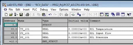 Step 11- Match the structure that is being sent from TIA Portal.